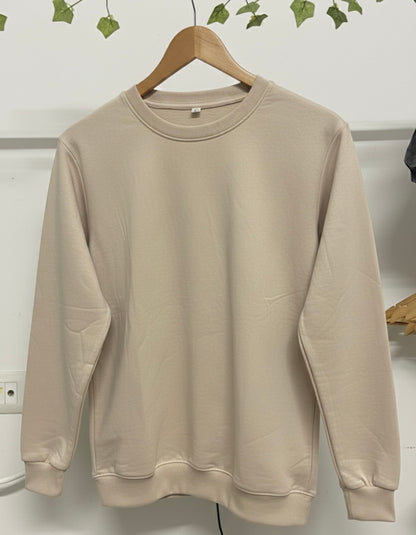 Beige Plain Sweatshirt
