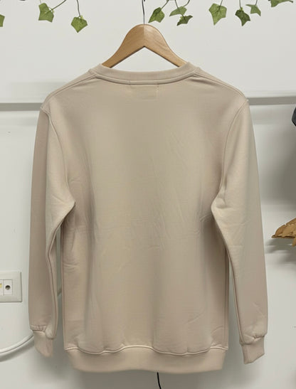 Beige Plain Sweatshirt